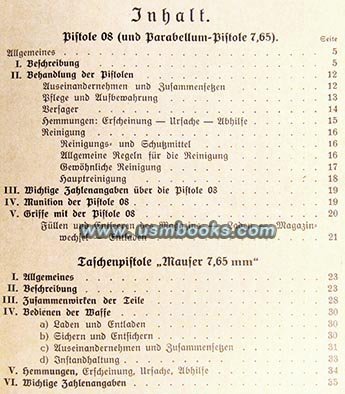 Luger pistol manual content